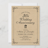 エレガントなクラフト 30周年 結婚記念日 招待状 (正面)