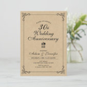 エレガントなクラフト 30周年 結婚記念日 招待状 (スタンド正面)