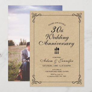 エレガントなクラフト 30周年 結婚記念日 招待状