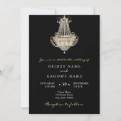 エレガントなクリスタルシャンデリアの結婚式招待状 招待状 (正面)