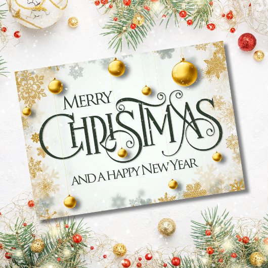 エレガントなクリスマスと新年の挨拶 シーズンカード