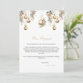 エレガントなクリスマスのエンゲージメント発表カード 案内状 (スタンド正面)