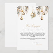 エレガントなクリスマスのエンゲージメント発表カード 案内状 (正面/裏面)