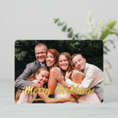 エレガントなクリスマスのカスタム写真 箔シーズンカード (立ち正面)