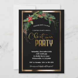 エレガントなクリスマスのゴールド招待状 招待状