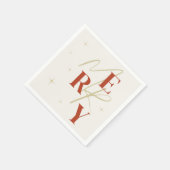 エレガントなクリスマスのタイポグラフィ スタンダードカクテルナプキン (角)