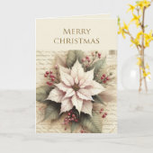 エレガントなクリスマスのポインセチアの花のホリデーカード カード (黄色い花)