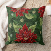 エレガントなクリスマスのポインセチアの装飾用クッション クッション (ブランケット)