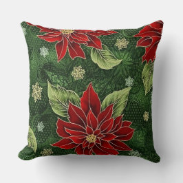 エレガントなクリスマスのポインセチアの装飾用クッション クッション