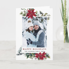 エレガントなクリスマスのポインセチア　写真　グリーティング シーズンカード