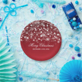 エレガントなクリスマスの休日のひもは赤をつけます ペーパープレート (パーティー)