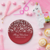 エレガントなクリスマスの休日のひもは赤をつけます ペーパープレート (パーティー)