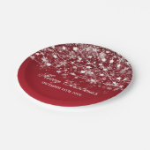 エレガントなクリスマスの休日のひもは赤をつけます ペーパープレート (アングル)