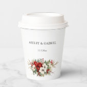 エレガントなクリスマスの冬の花 紙コップ (正面)