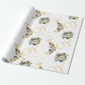 エレガントなクリスマスの喜びの花の金ゴールドのグリッター ラッピングペーパー (アンロールド)