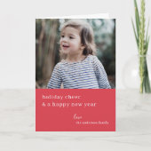 エレガントなクリスマスの喜び | ラズベリー レッド フォト シーズンカード (正面)