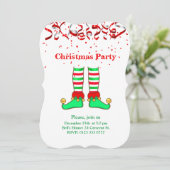 エレガントなクリスマスの妖精 赤と白 招待状 (スタンド正面)
