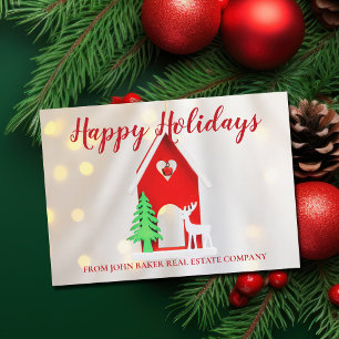 エレガントなクリスマスの家 オリジナルの不動産会社 シーズンカード