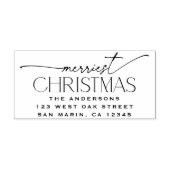 エレガントなクリスマスの差出人住所スタンプ メリークリスマス セルフインキングスタンプ (デザイン)