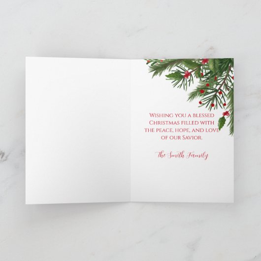 エレガントなクリスマスの折りたたみ式グリーティングカード カード (内部)