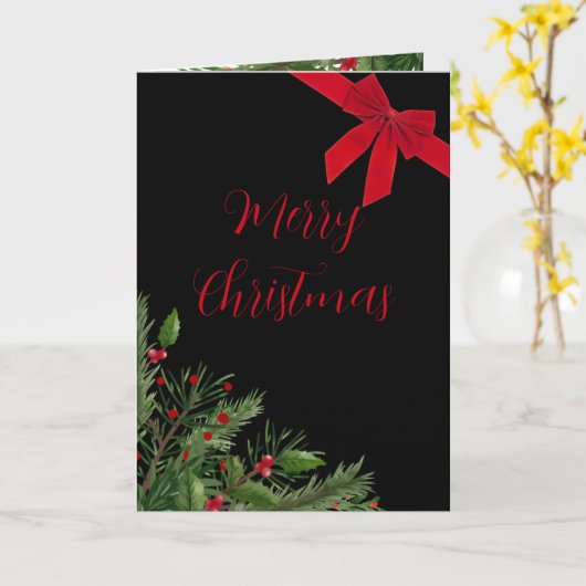 エレガントなクリスマスの折りたたみ式グリーティングカード カード (黄色い花)