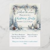 エレガントなクリスマスの水彩植物コレクション 箔シーズンカード (正面)