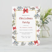 エレガントなクリスマスの水彩画 現代のホリデーパーティー 招待状 (スタンド正面)