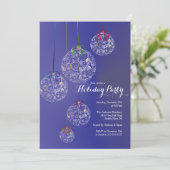 エレガントなクリスマスの球の休日の招待状 招待状 (スタンド正面)