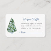 エレガントなクリスマスの男の子ベイビーシャワーディーパーラッフル エンクロージャーカード (正面)