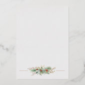 エレガントなクリスマスの花のモノグラム 箔招待状 (裏面)