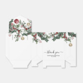 エレガントなクリスマスの花を飾った冬のウェディング フェイバーボックス (折り畳みなし)