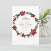 エレガントなクリスマスの花モミジハダニカ Holidayパーティー 招待状 (スタンド正面)