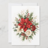 エレガントなクリスマスの花嫁介添人ランチョン 招待状 (裏面)
