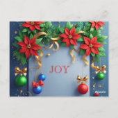エレガントなクリスマスの花輪 🎄✨ ポインセチア ポストカード (裏面)