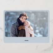 エレガントなクリスマスの葉2　写真　シルバー 箔シーズンカード (裏面)