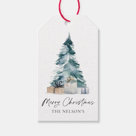 エレガントなクリスマスの贈り物 ギフトタグ (正面)