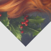 エレガントなクリスマスの赤毛の女性 薄葉紙 (詳細)