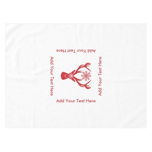 エレガントなクリスマスの雄鹿の赤と白アカシカ テーブルクロス (正面(横))