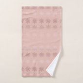 エレガントなクリスマスの雪片のばら色の金ゴールドパターン バスタオルセット (ハンドタオル)