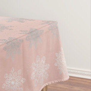 エレガントなクリスマスの雪片の銀のばら色の金ゴールド テーブルクロス