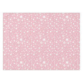 エレガントなクリスマスの雪片パターンパステル調ピンク テーブルクロス (正面(横))