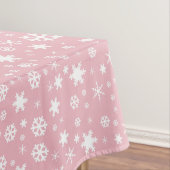 エレガントなクリスマスの雪片パターンパステル調ピンク テーブルクロス (インサイチュ)