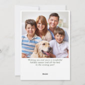 エレガントなクリスマスの鹿とポインセチアのグリーティング写真 シーズンカード (裏面)