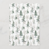 エレガントなクリスマスの鹿とポインセチアの挨拶 シーズンカード (裏面)