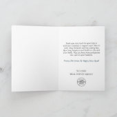 エレガントなクリスマスの鹿と松の木の企業のホリデーシーズン サンキューカード (内部)