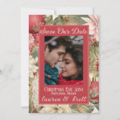 エレガントなクリスマスイブのロマンチックな写真 ウェディング セーブザデート (正面)