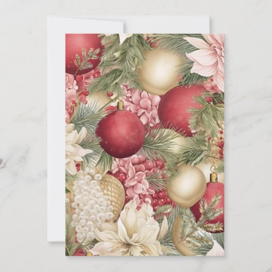 エレガントなクリスマスイブのロマンチックな写真 ウェディング セーブザデート (裏面)