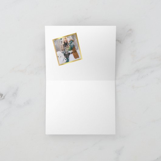 エレガントなクリスマスウェディングのお礼。 サンキューカード (内部)