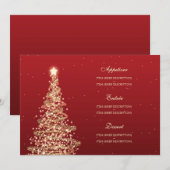 エレガントなクリスマスウェディングメニュー 赤 ゴールド メニュー (正面/裏面)