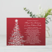 エレガントなクリスマスウェディング レッド シルバー 招待状 (スタンド正面)